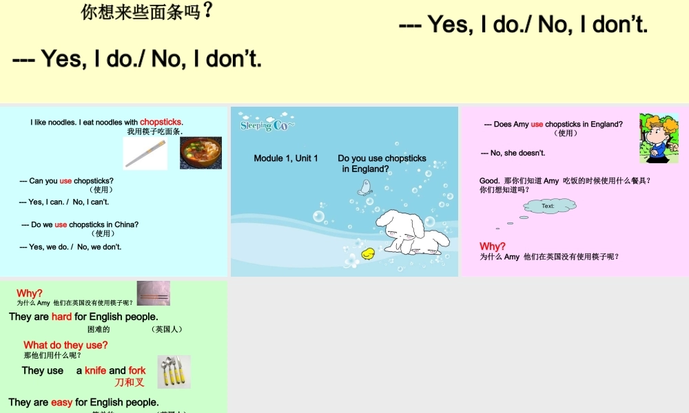Module 1《Unit 1 Do you use chopsticks in England》 (1).ppt