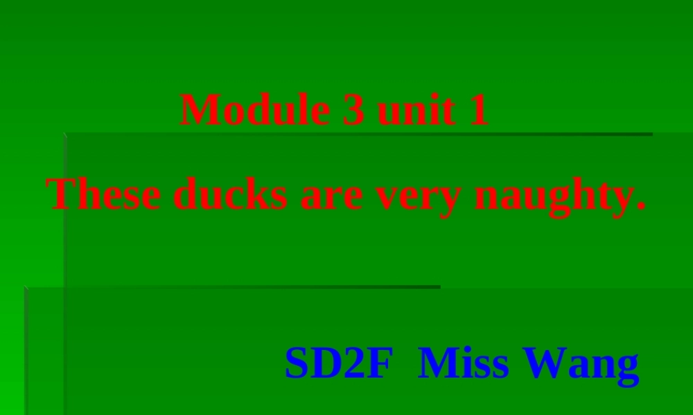 Module 3 Unit 1 These ducks are very naughty. (2).ppt