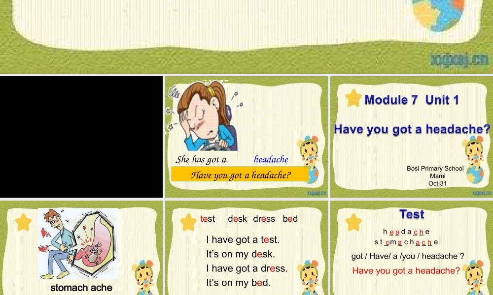 Module 7 Unit 1 Have you got a headache (3).ppt