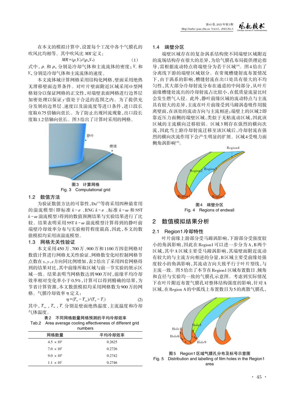 气膜孔布局对涡轮端壁气热性能的影响.pdf_第3页