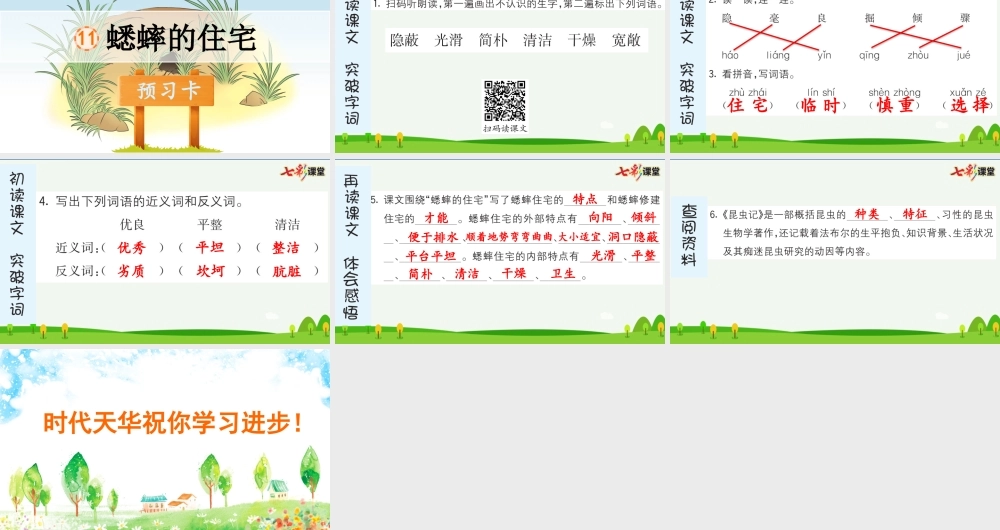 11 蟋蟀的住宅 预习卡.pptx