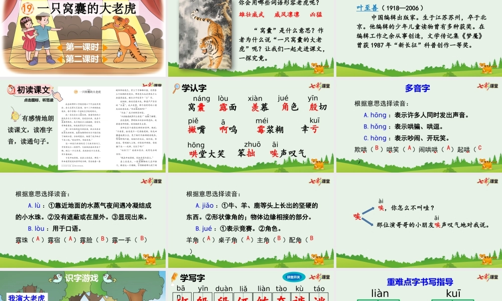 19 一只窝囊的大老虎【优质版】.pptx
