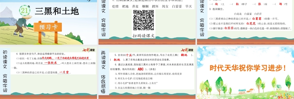 21 三黑和土地 预习卡.pptx