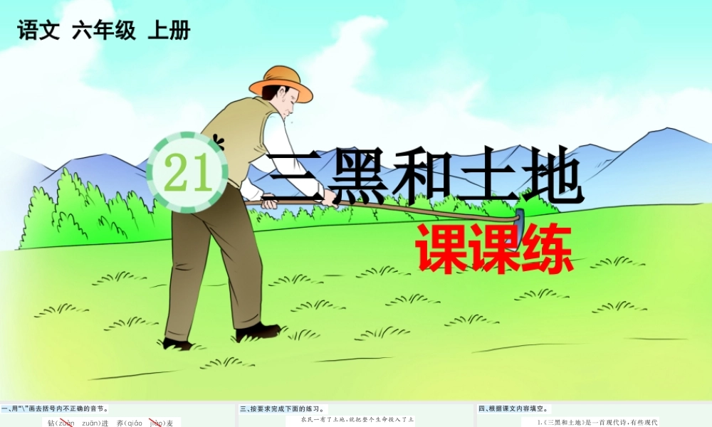 21 三黑和土地 课课练.pptx