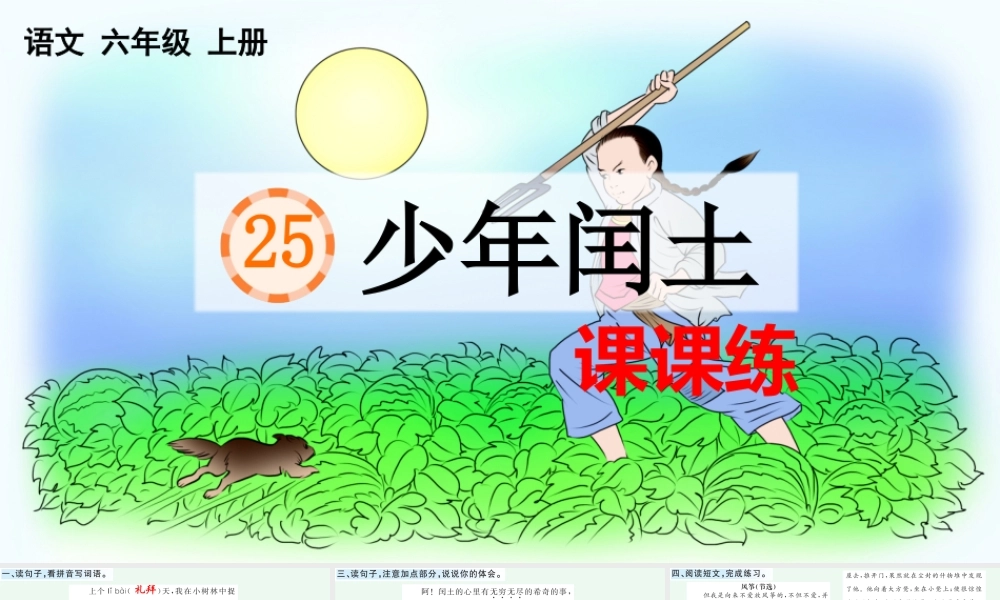 25 少年闰土 课课练.pptx