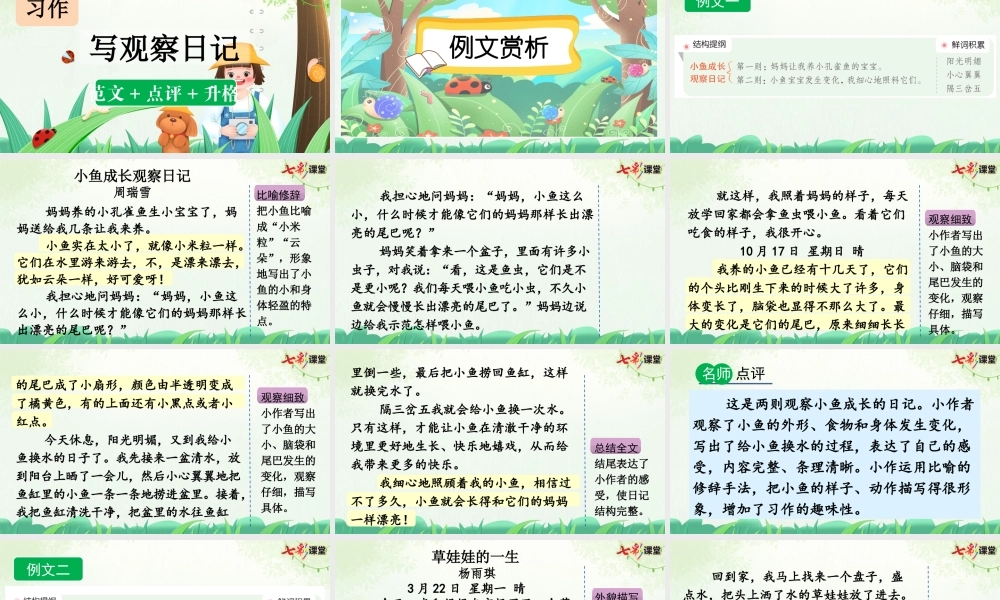 习作：写观察日记（范文+点评+升格）.pptx