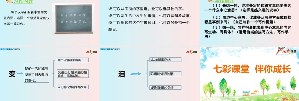 习作：围绕中心意思写【名师版】.pptx