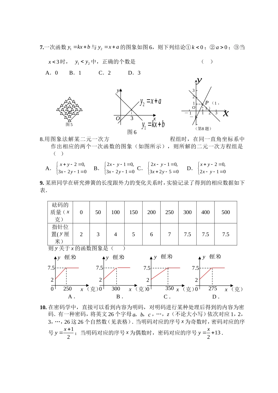 新人教版八年级下册第19章 一次函数 单元测试试卷（B卷）.doc_第2页