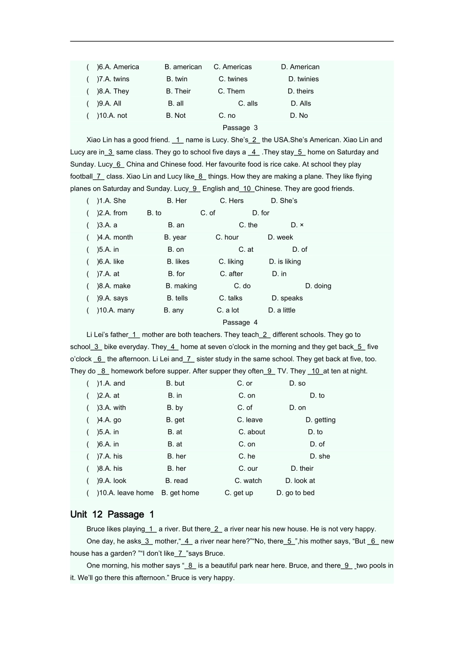 完型填空专项练习题 4.doc_第3页