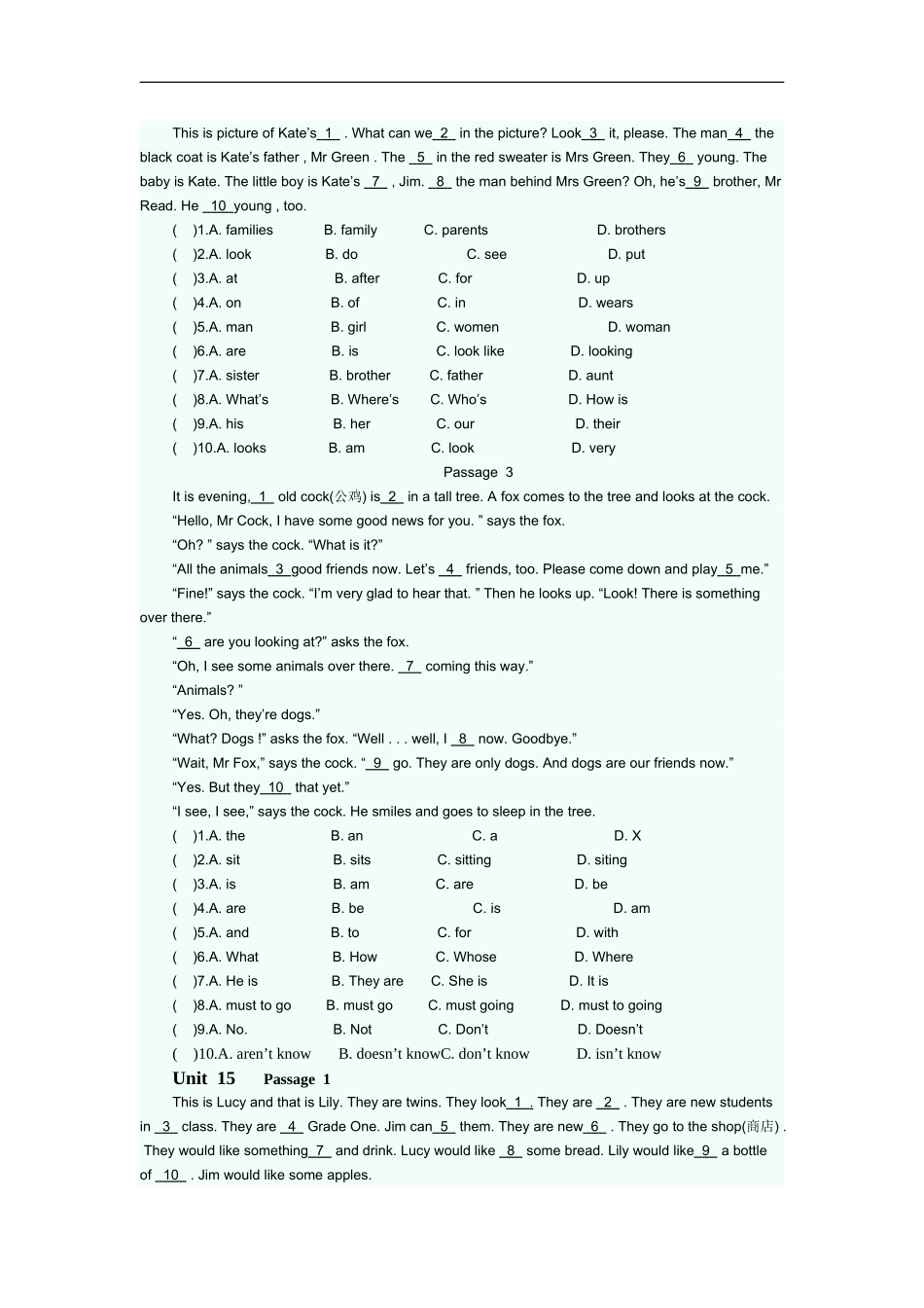 完型填空专项练习题 5.doc_第3页