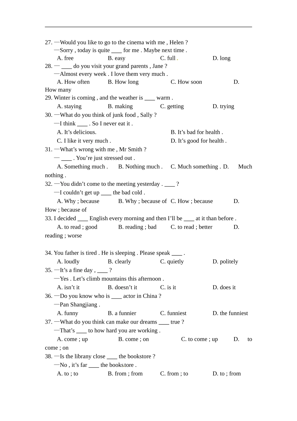 【期中试题】18. 人教版八年级英语上册（附答案）.doc_第3页
