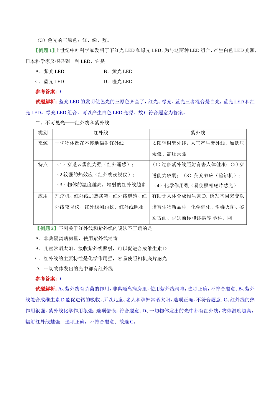 专题4.5 光的色散--八年级物理人教版（上册）.doc_第2页