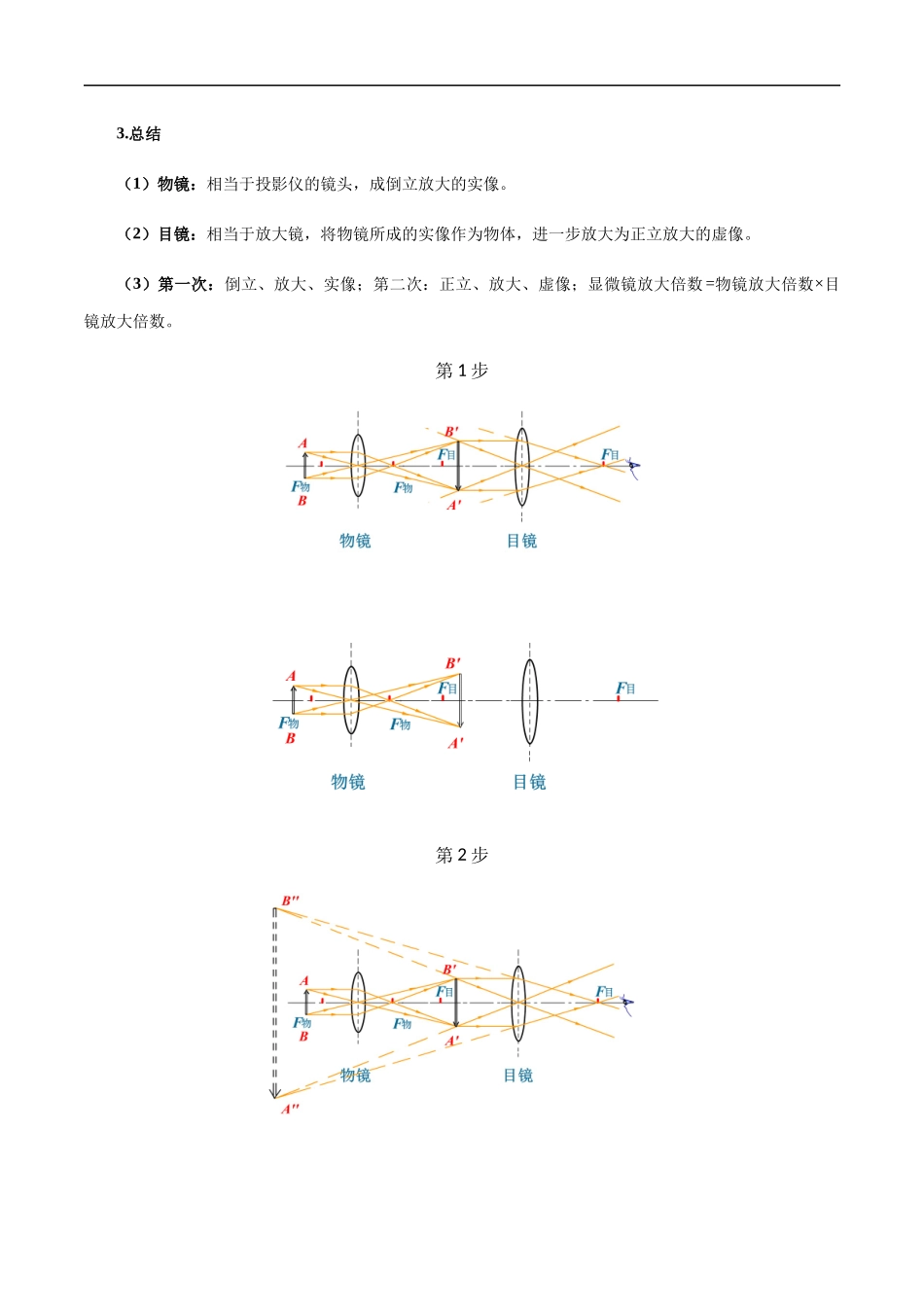 5.5 显微镜和望远镜 -2020-2021学年八年级物理上册同步课堂帮帮帮（人教版）(25562745).docx_第3页