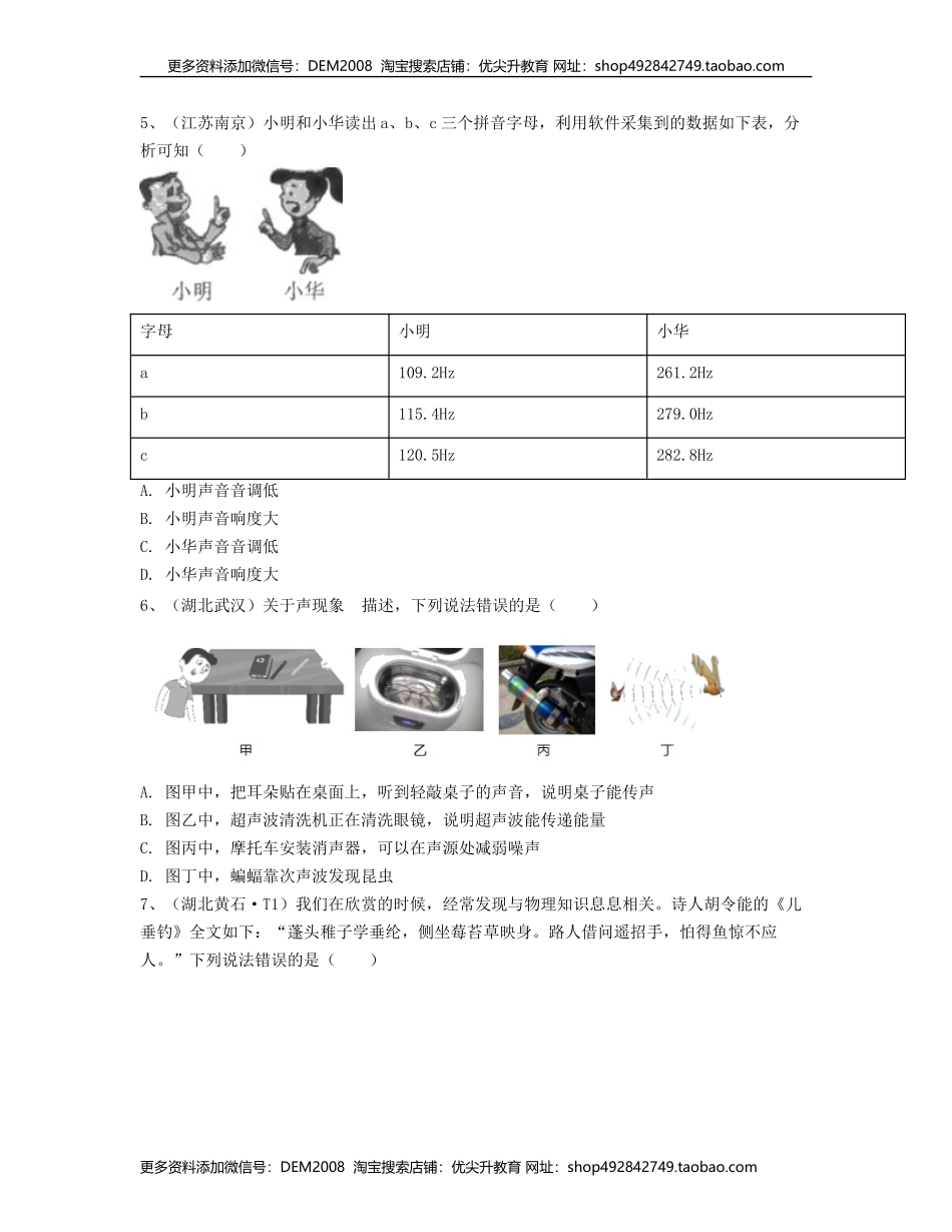 单元02 声现象 【真题模拟练】（原卷版）.docx_第2页