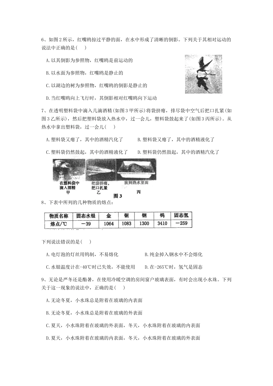 2020-2021学年第一学期广东省广州市广州中学八年级期中考试物理试卷.docx_第2页