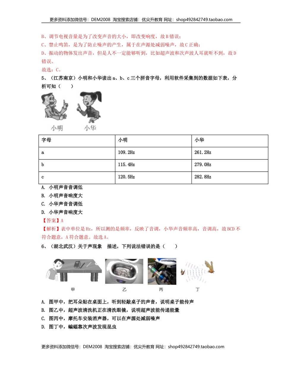 单元02 声现象 【真题模拟练】（解析版）.docx_第3页