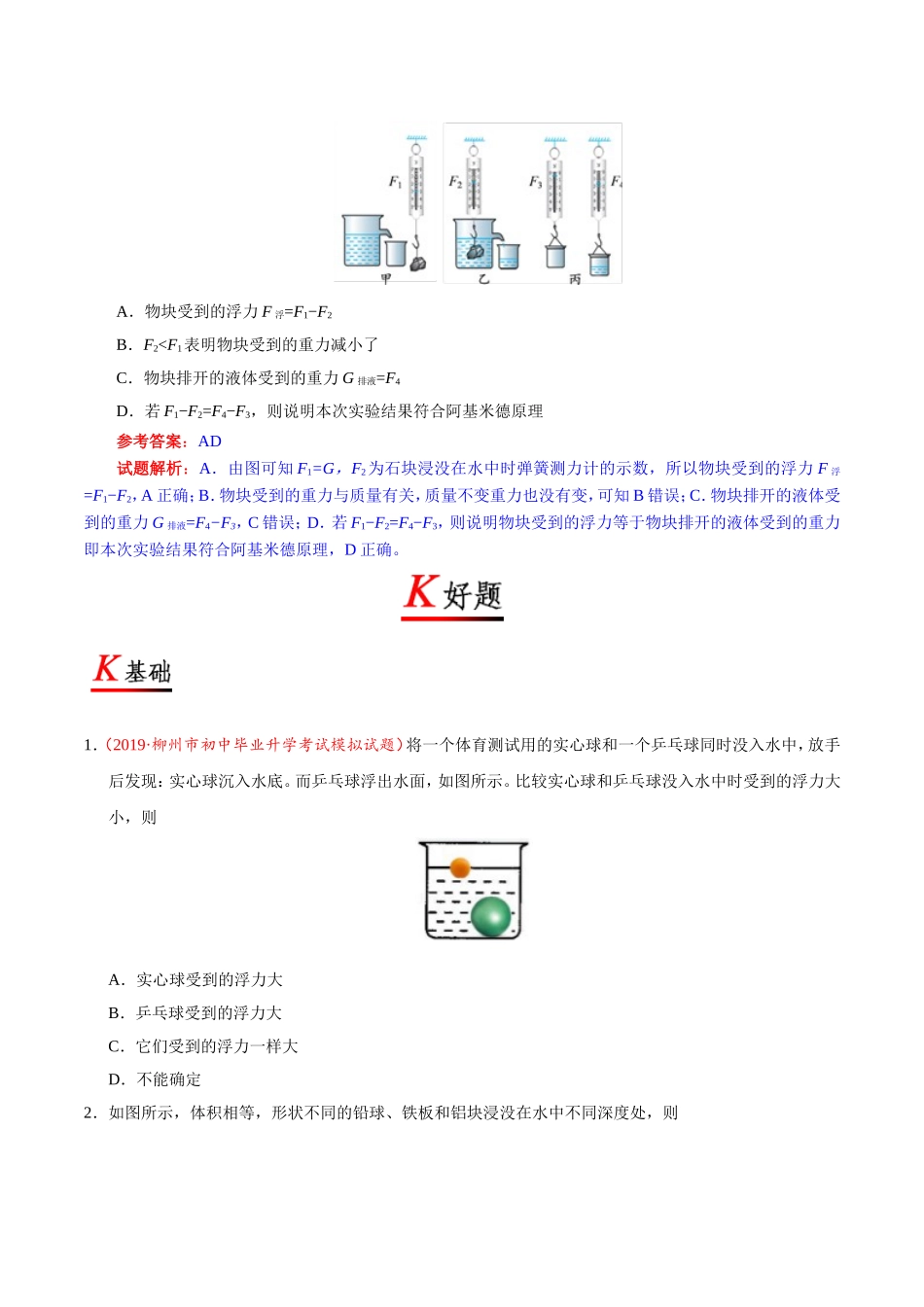 专题10.2 阿基米德原理--八年级物理人教版（下册）.doc_第3页