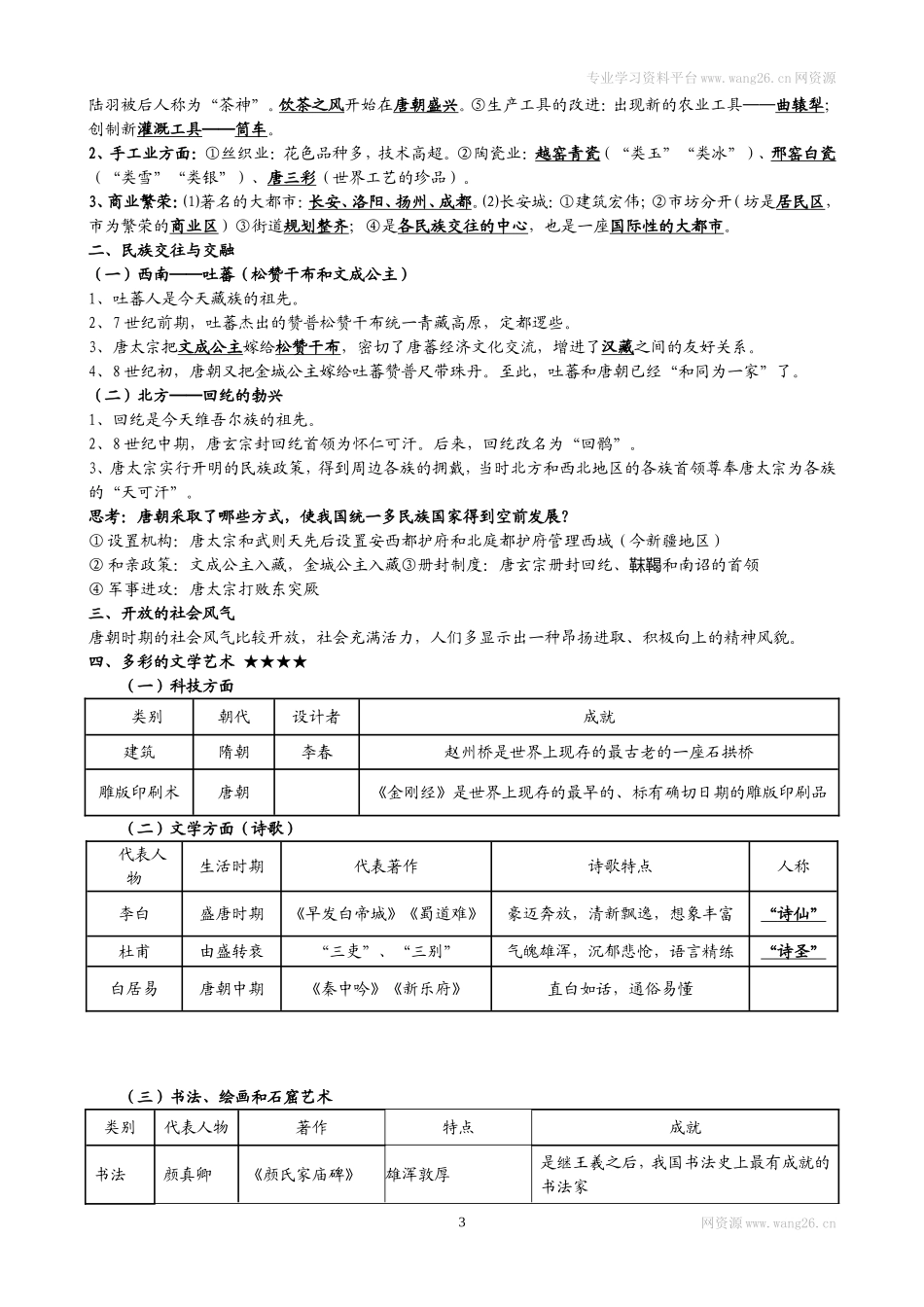 人教部编版历史七年级下册-知识点整理.doc_第3页