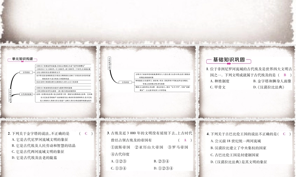 第1单元古代亚非文明总结提升课件.ppt