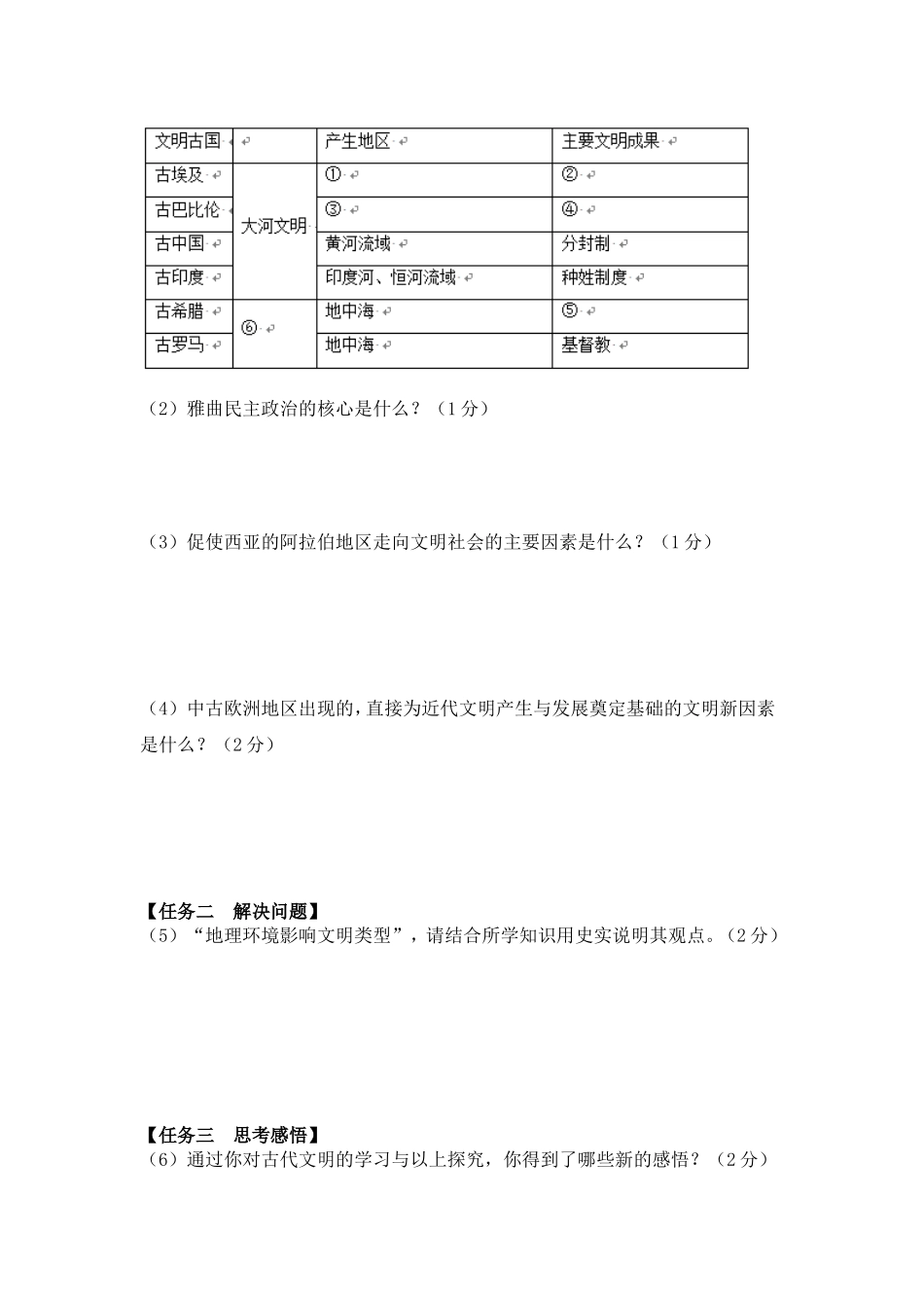 11. 人教版九年级历史上册 期中测试模拟卷.doc_第3页