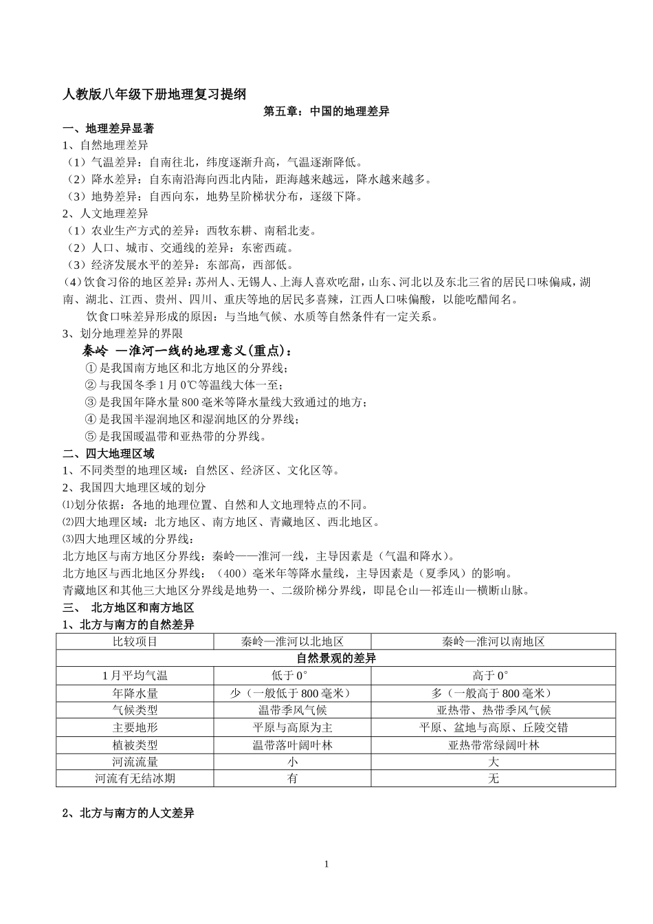 八年级地理下册学习资料.doc_第1页