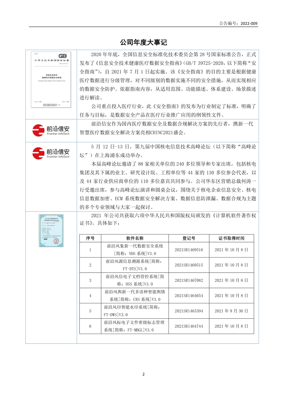870888_2021_前沿信安_2021年年度报告_2022-04-27.pdf_第2页
