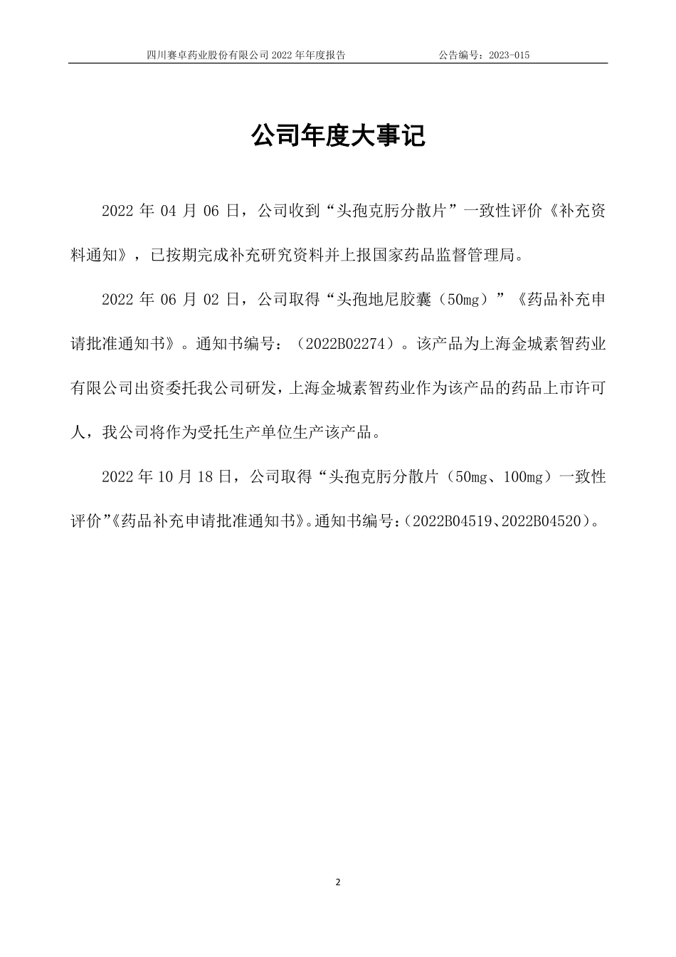 831312_2022_赛卓药业_2022年年度报告_2023-04-24.pdf_第2页