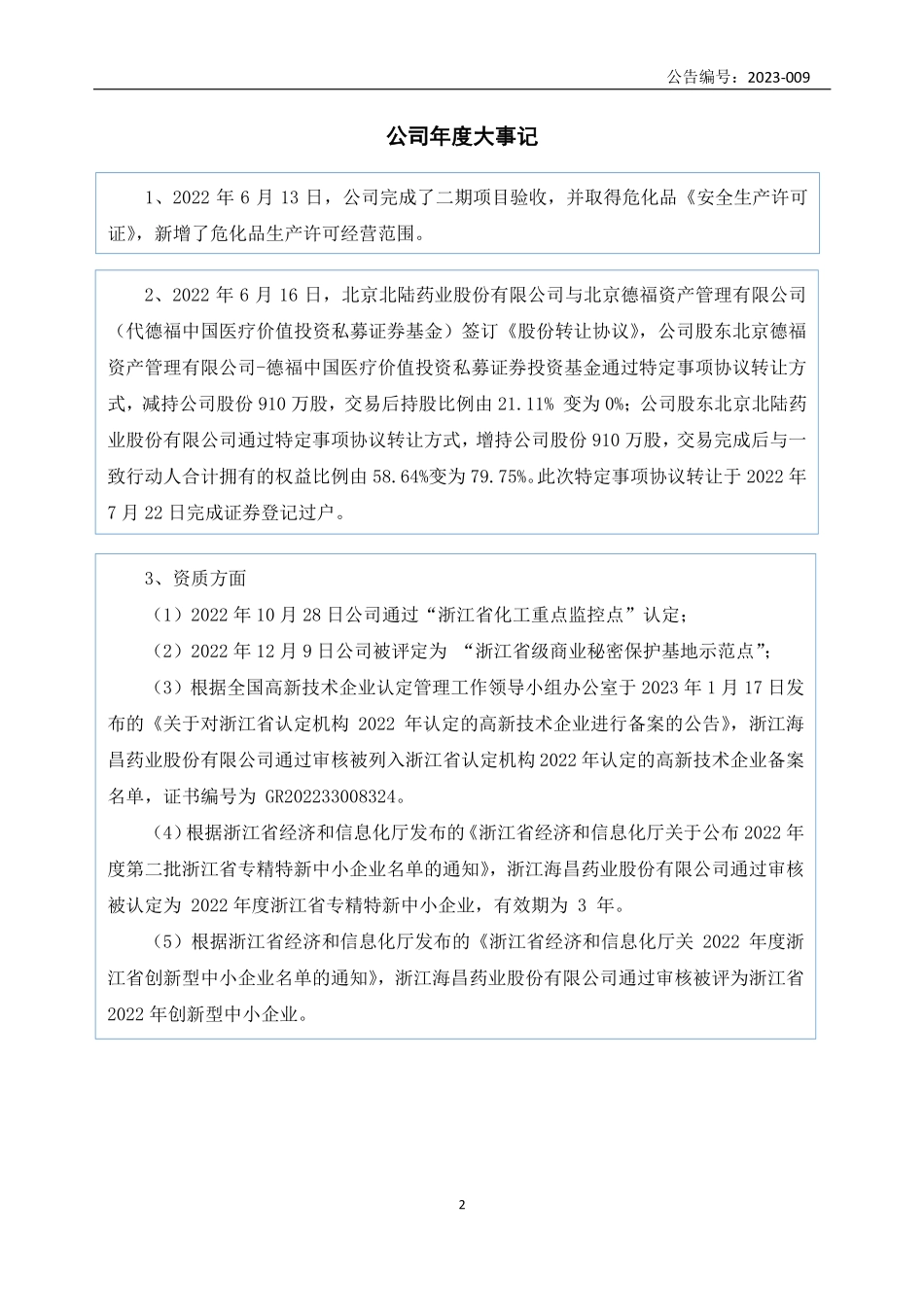 834402_2022_海昌药业_2022年年度报告_2023-04-20.pdf_第2页