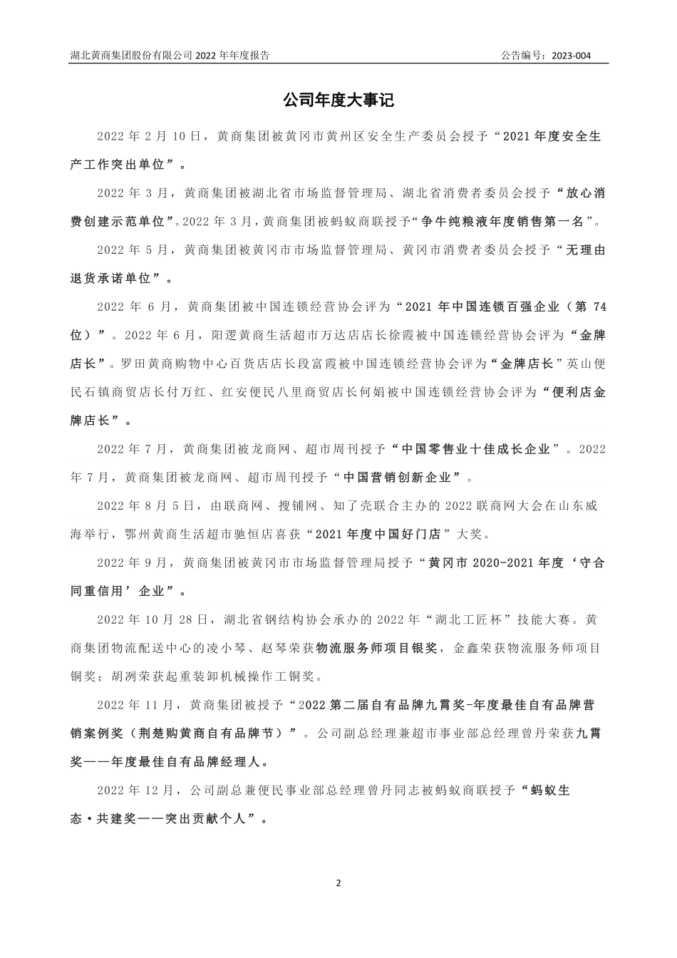 834308_2022_黄商股份_2022年年度报告_2023-04-24.pdf_第2页