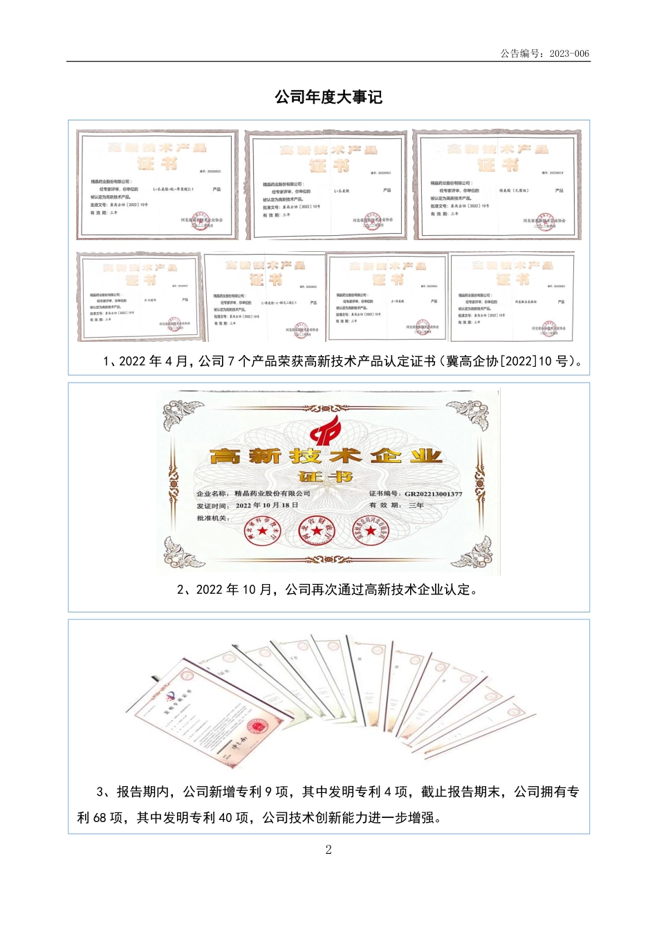 835033_2022_精晶药业_2022年年度报告_2023-04-26.pdf_第2页