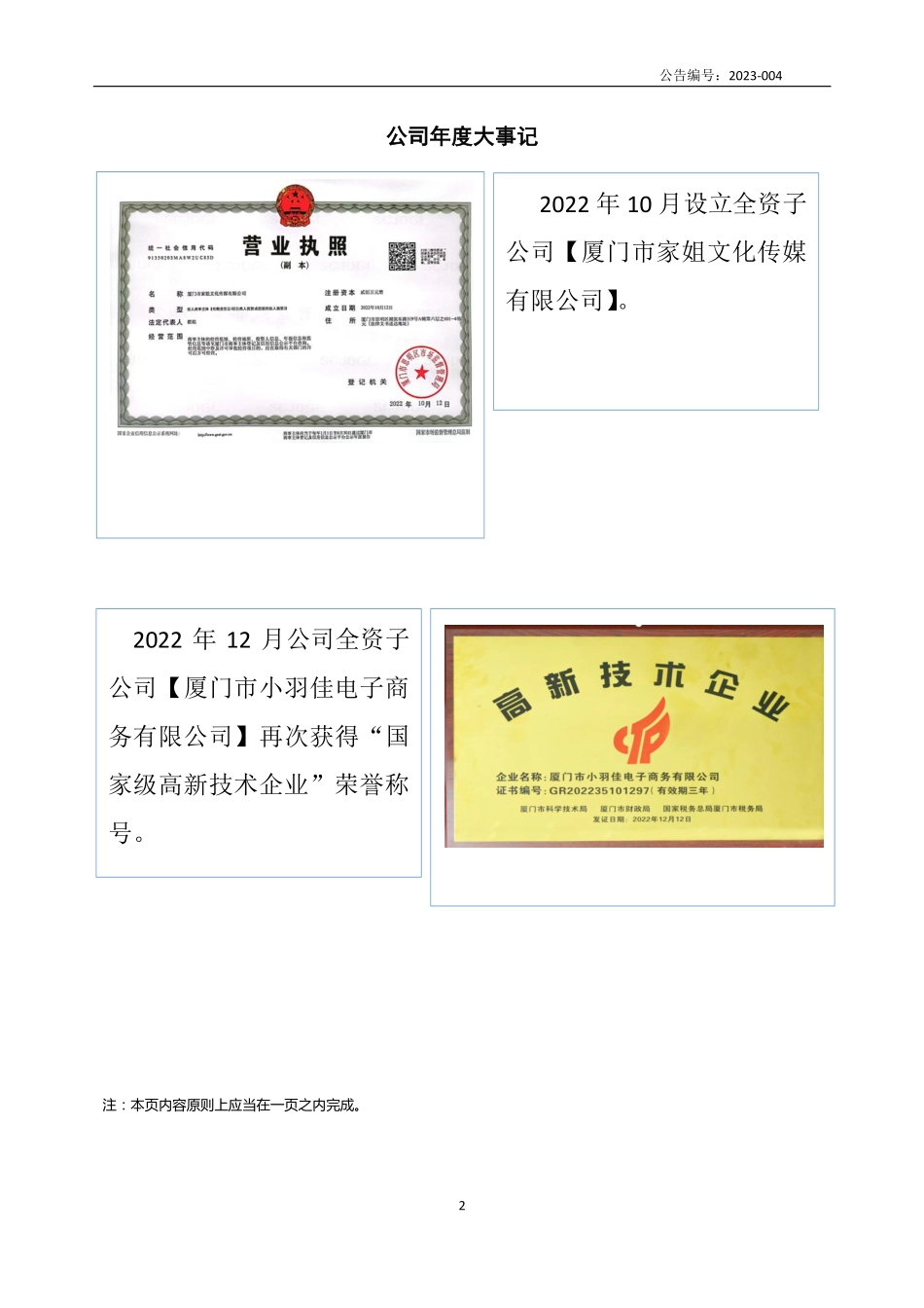 831877_2022_小羽佳_2022年年度报告_2023-04-19.pdf_第2页