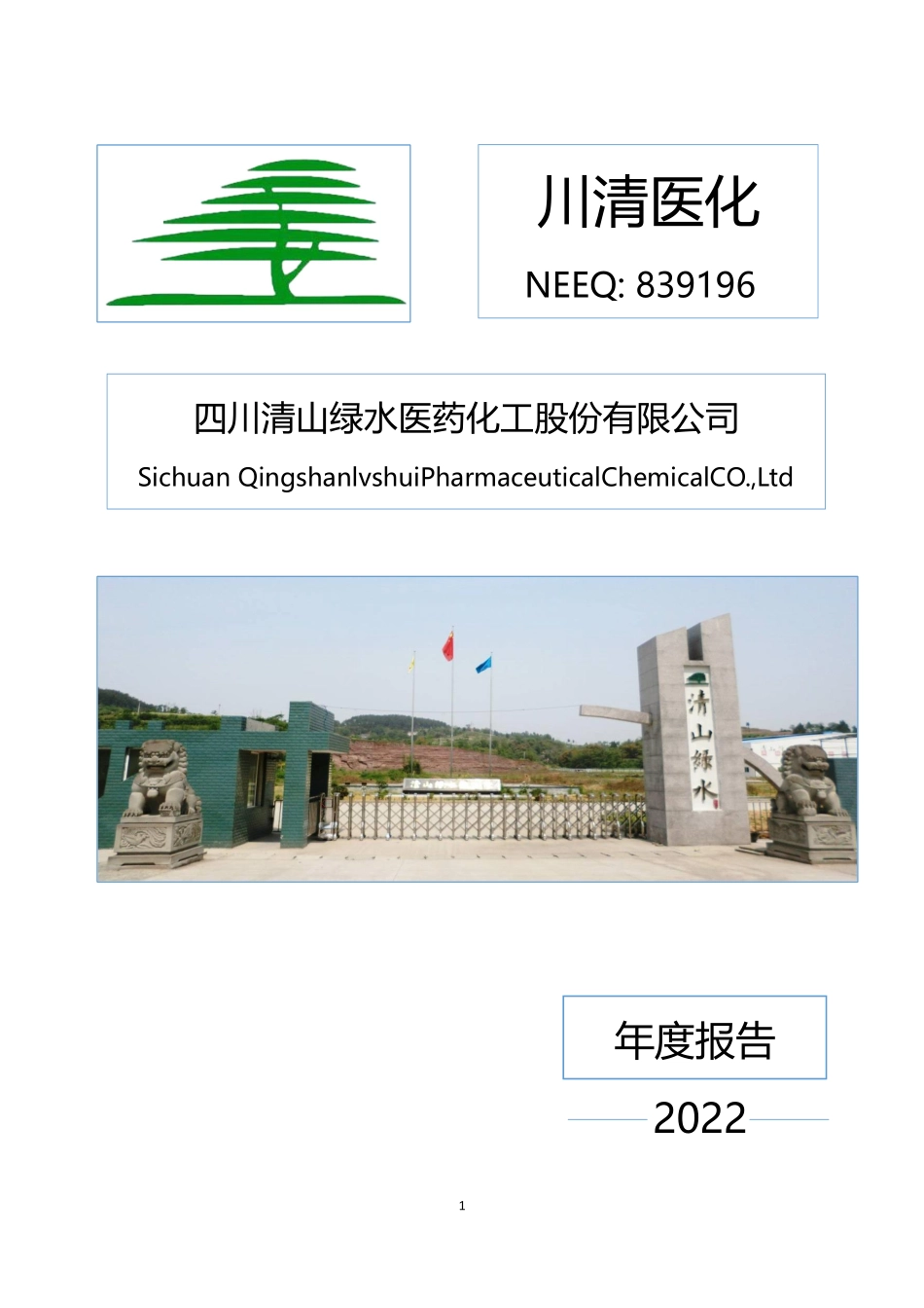 839196_2022_川清医化_2022年年度报告_2023-04-27.pdf_第1页