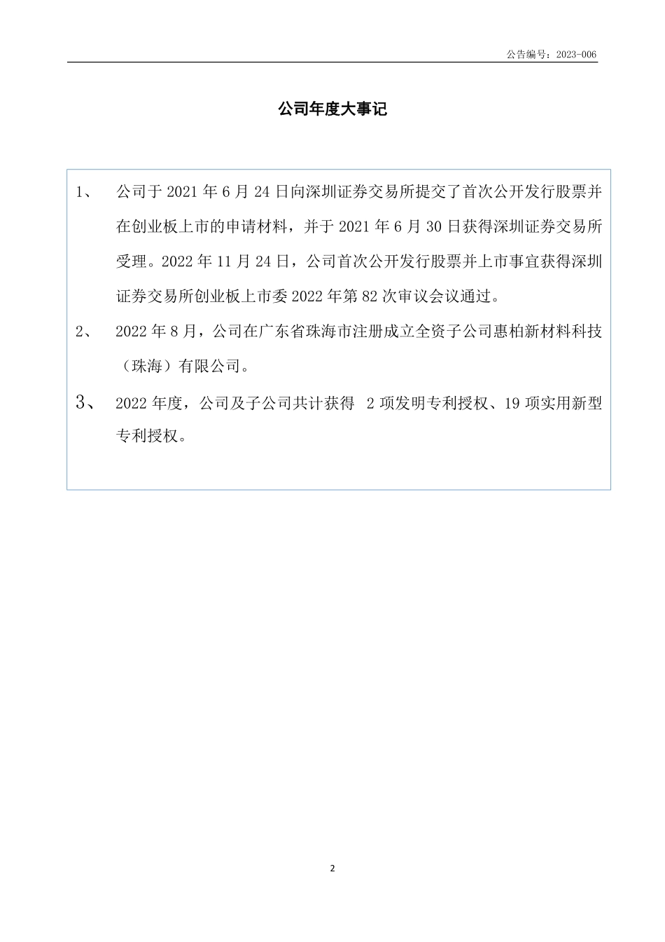 832862_2022_惠柏新材_2022年年度报告_2023-03-29.pdf_第2页