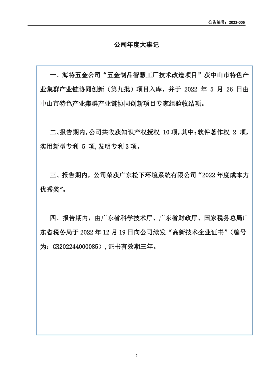 871518_2022_惠利普_2022年年度报告_2023-04-26.pdf_第2页