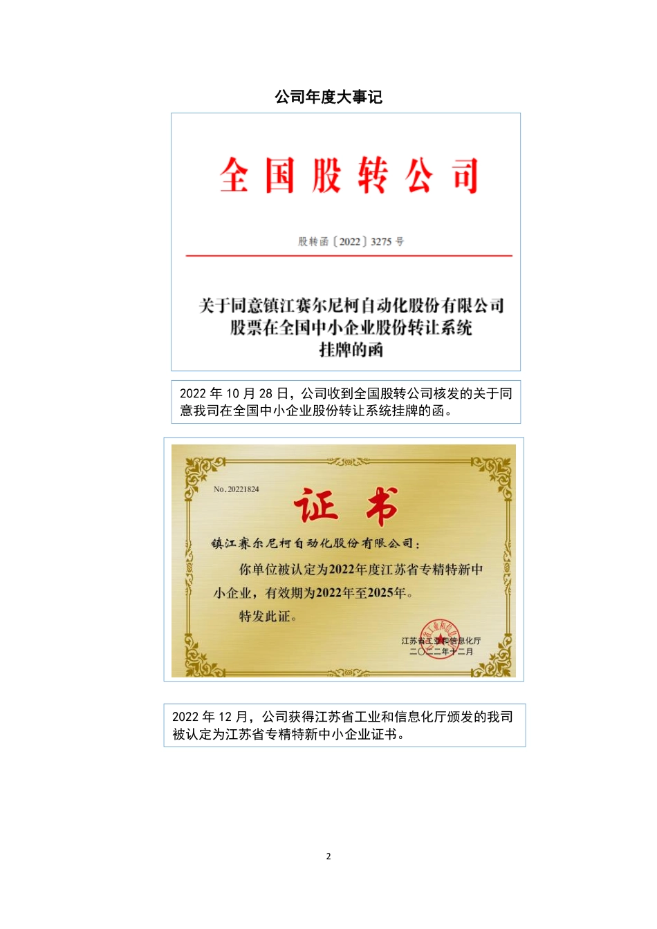 873921_2022_赛尔尼柯_2022年年度报告_2023-04-26.pdf_第2页