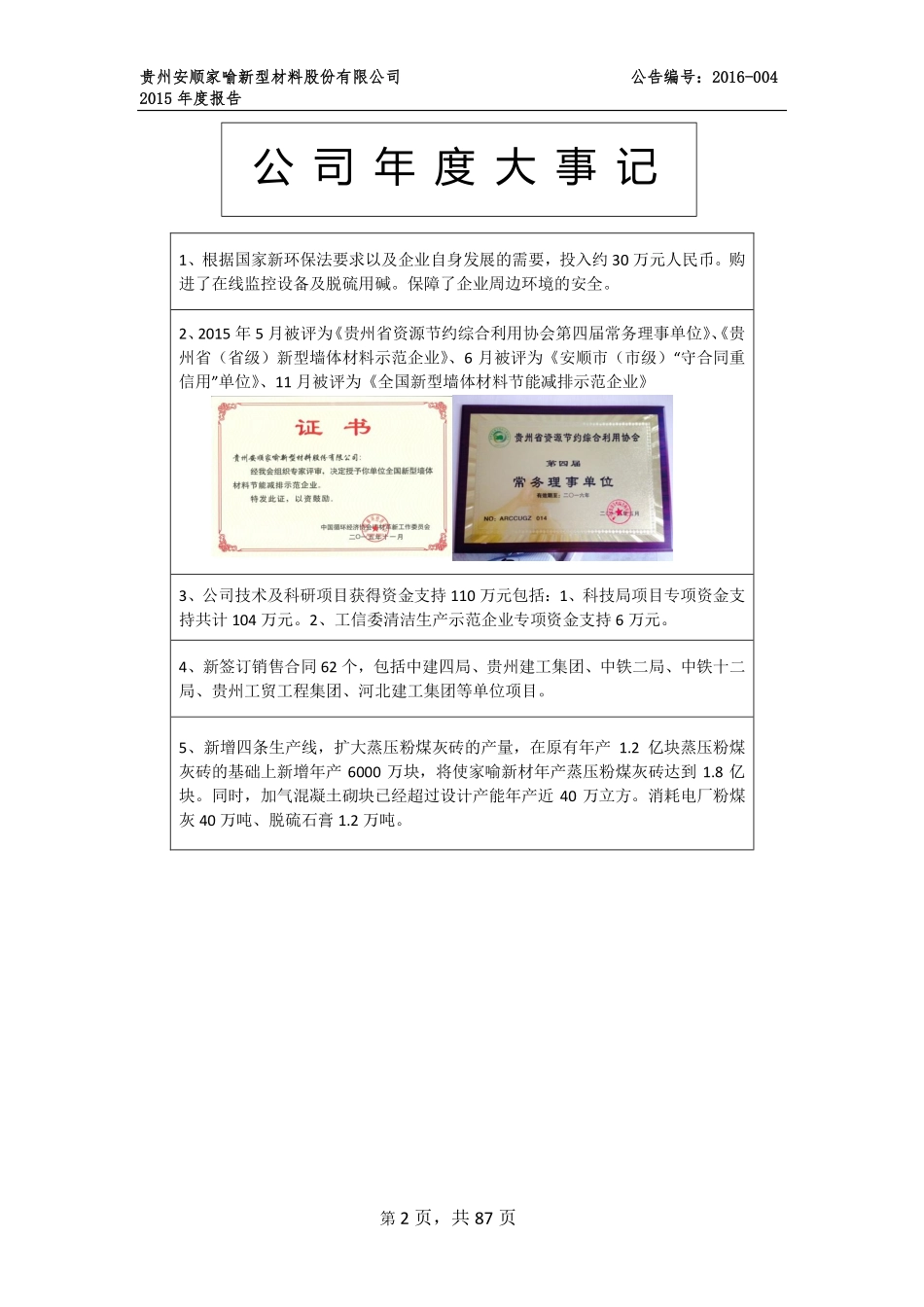831044_2015_家喻新材_2015年年度报告_2016-04-11.pdf_第2页