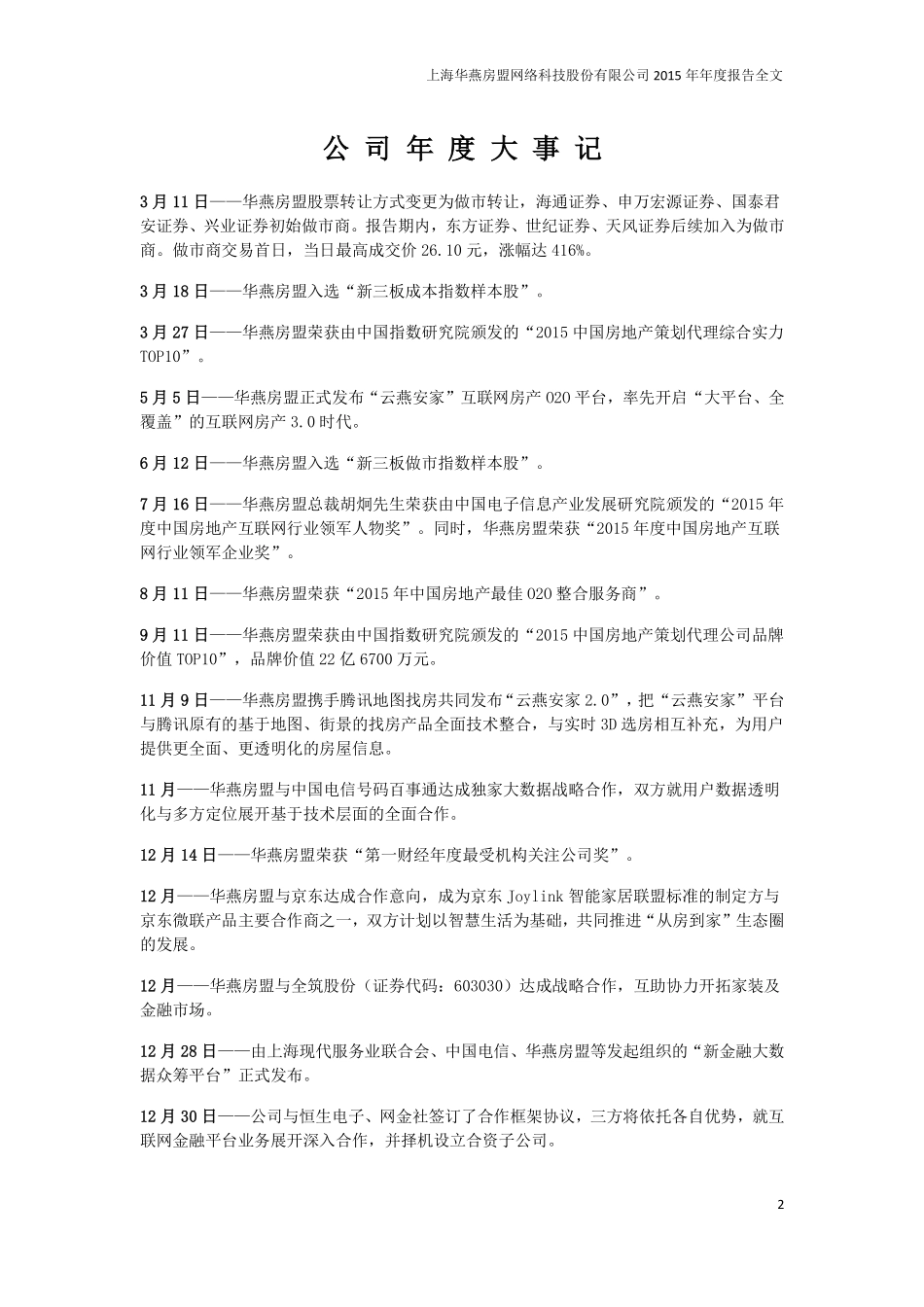 831496_2015_华燕房盟_2015年年度报告_2016-04-19.pdf_第2页