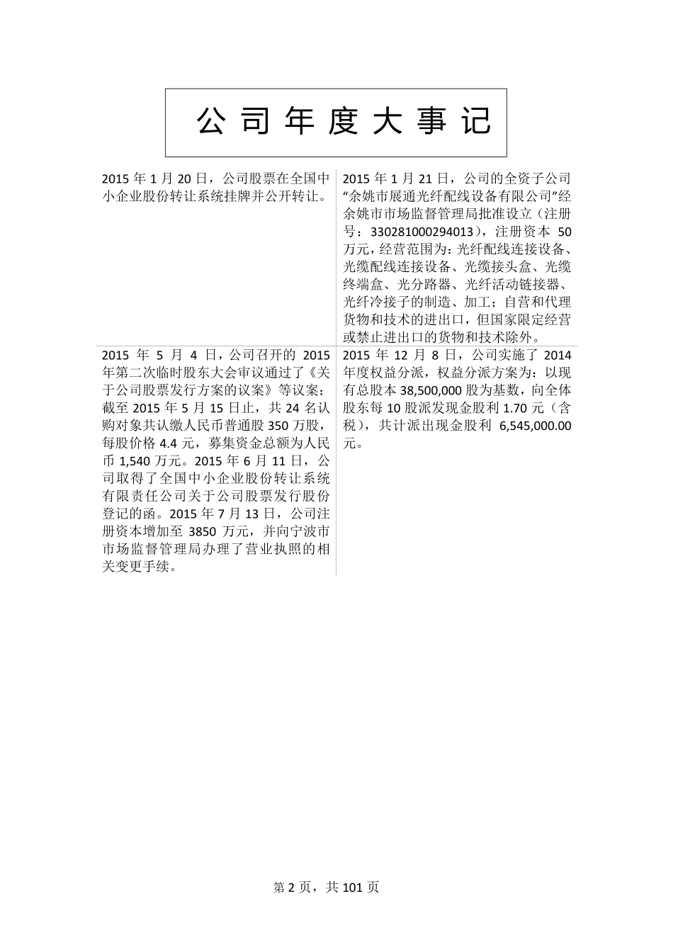 831734_2015_展通电信_2015年年度报告_2016-03-29.pdf_第2页