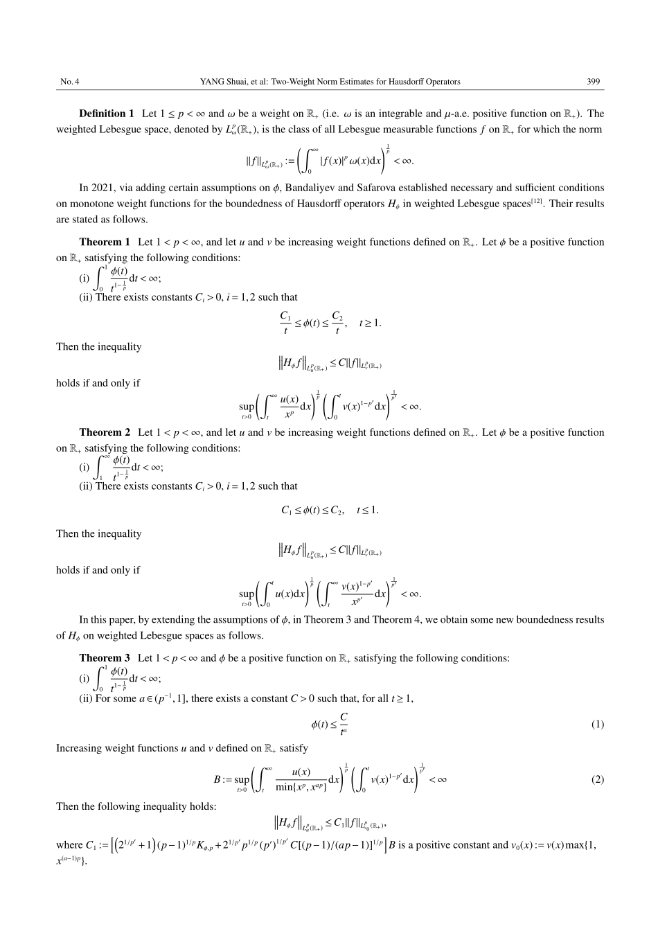 Hausdorff算子的双权范数估计.pdf_第2页