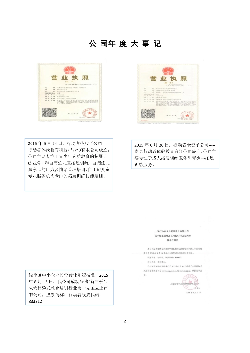 833312_2015_行动者_2015年年度报告_2016-04-25.pdf_第2页