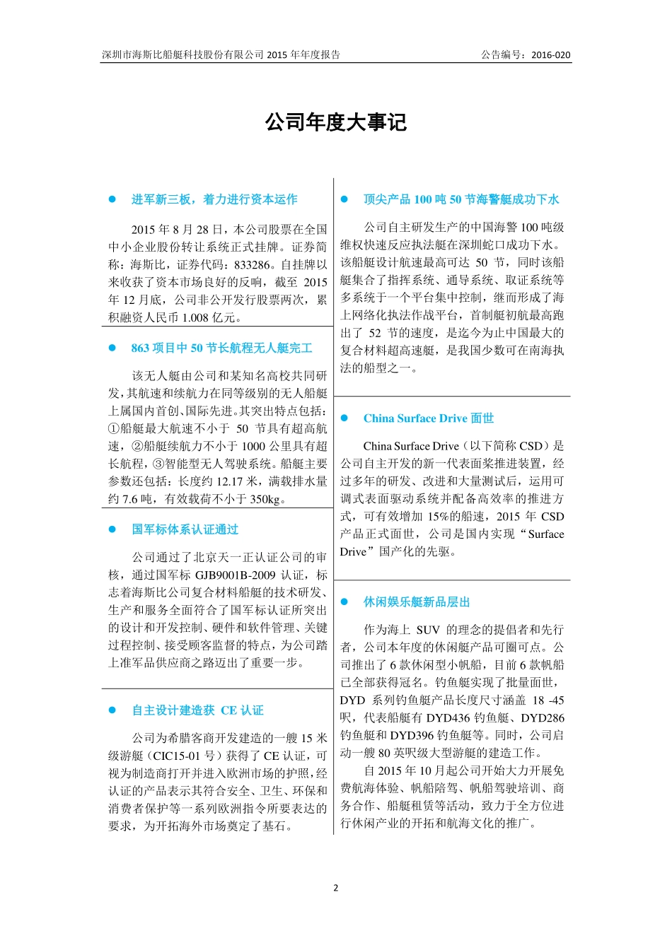 833286_2015_海斯比_2015年年度报告_2016-04-21.pdf_第2页