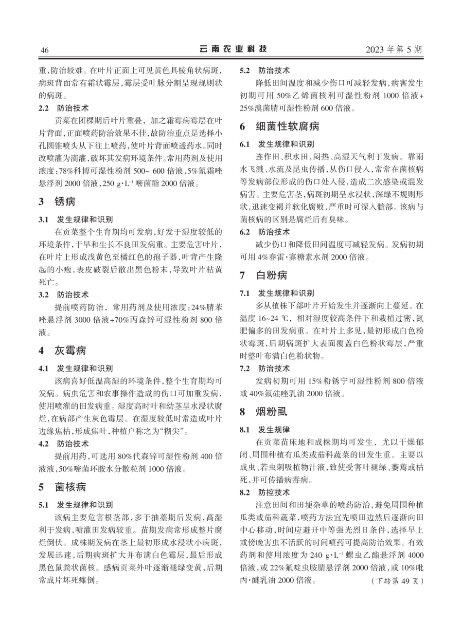宾川县贡菜主要病虫害识别与防控.pdf_第2页