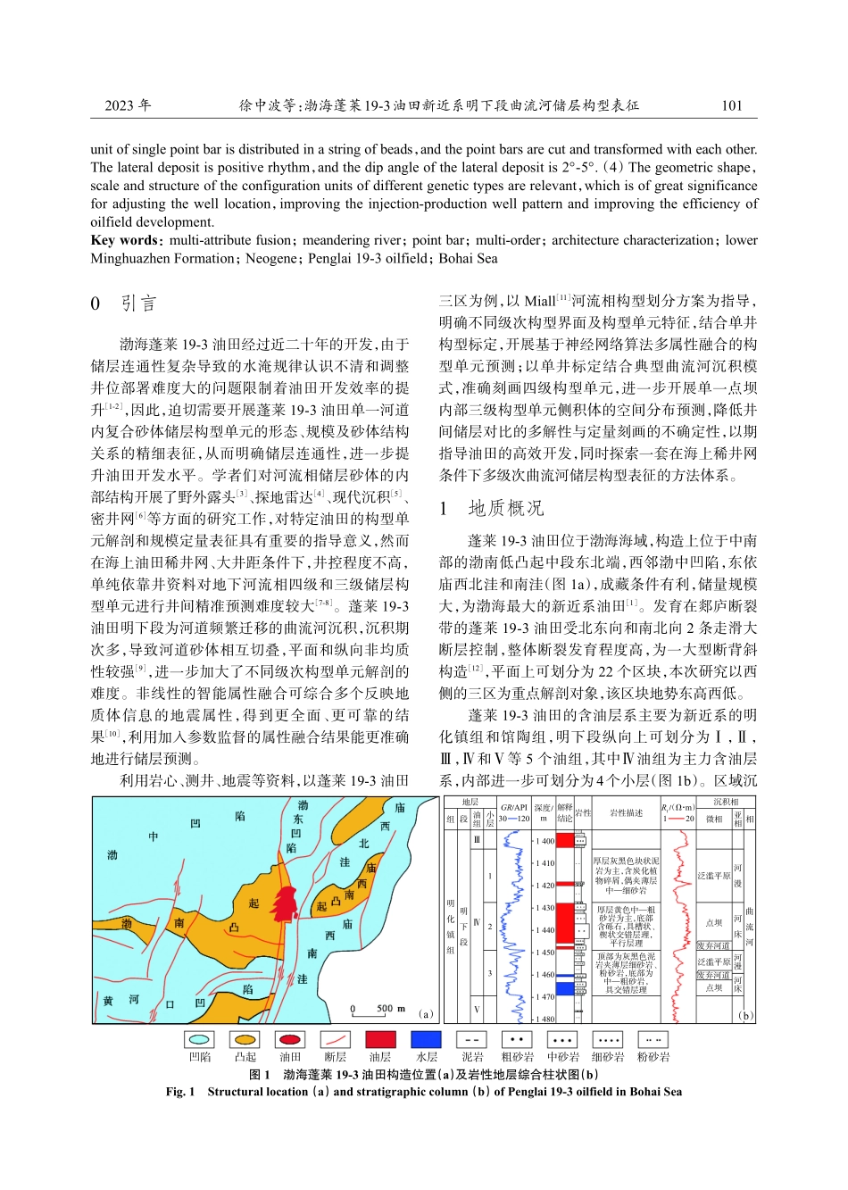 渤海蓬莱19-3油田新近系明下段曲流河储层构型表征.pdf_第2页