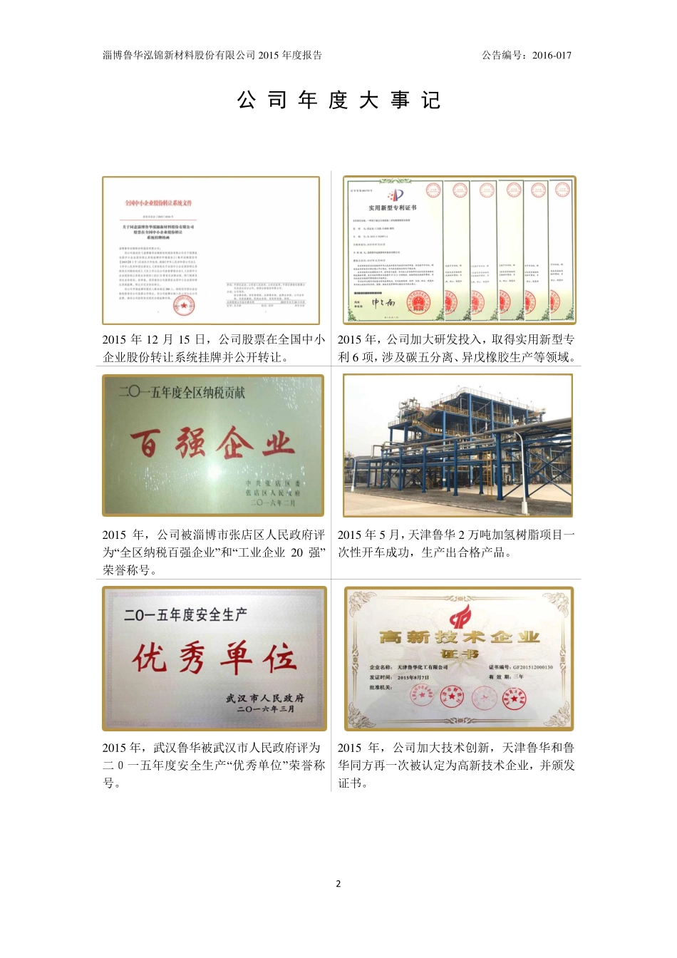 833831_2015_鲁华泓锦_2015年年度报告_2019-08-28.pdf_第2页