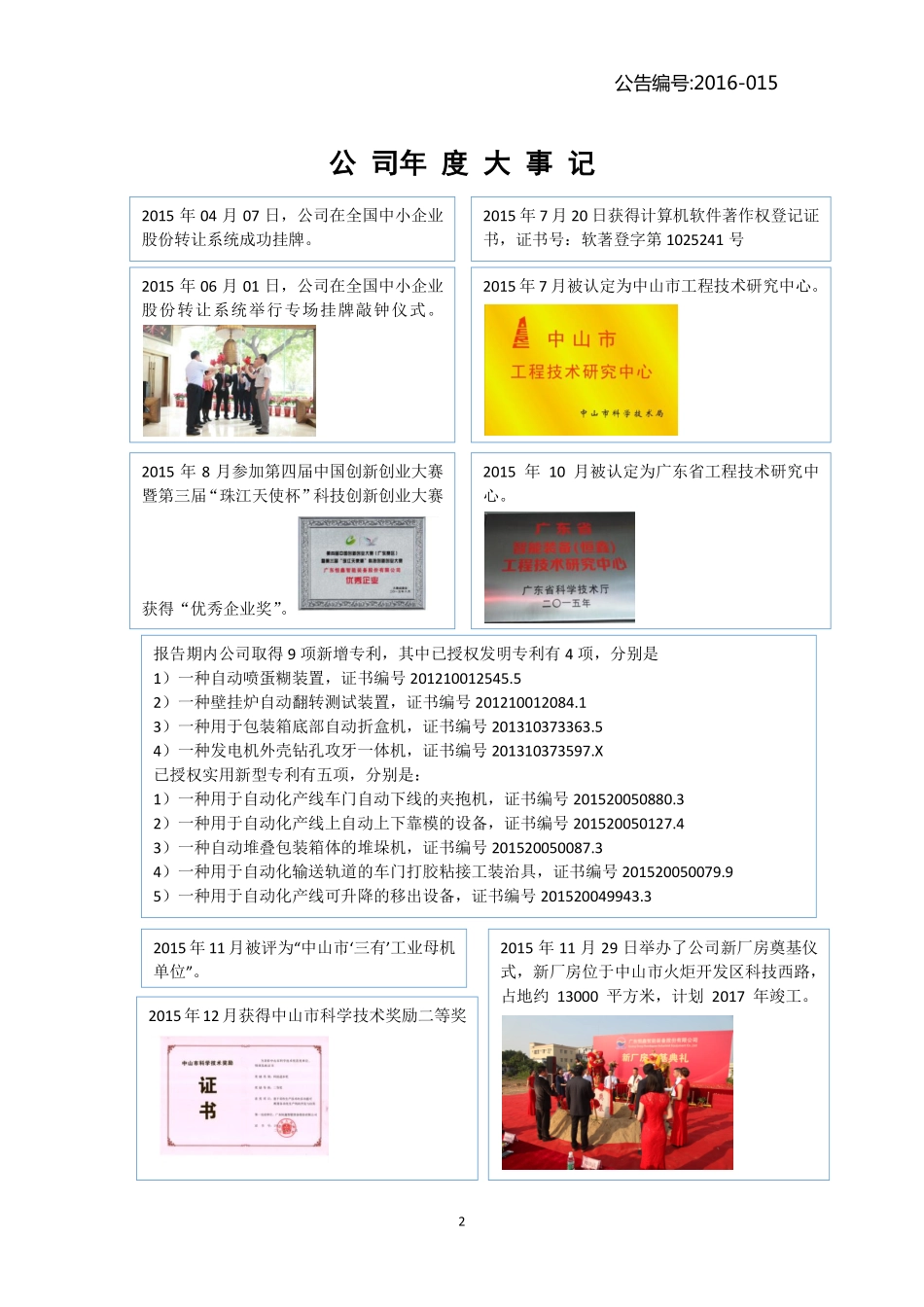 832239_2015_恒鑫智能_2015年年度报告_2016-04-19.pdf_第2页