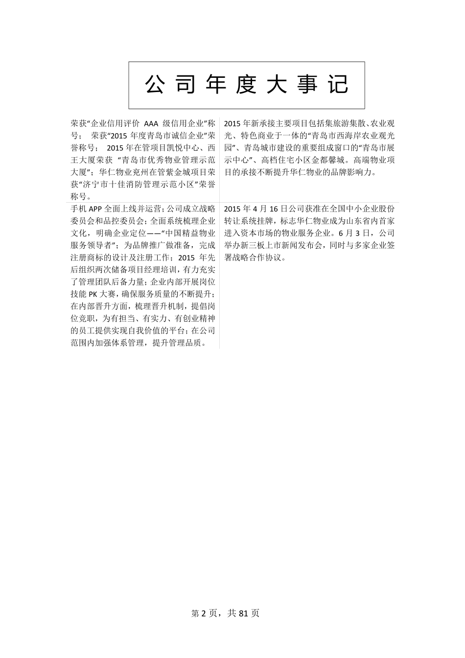 832319_2015_华仁物业_2015年年度报告_2016-04-20.pdf_第2页
