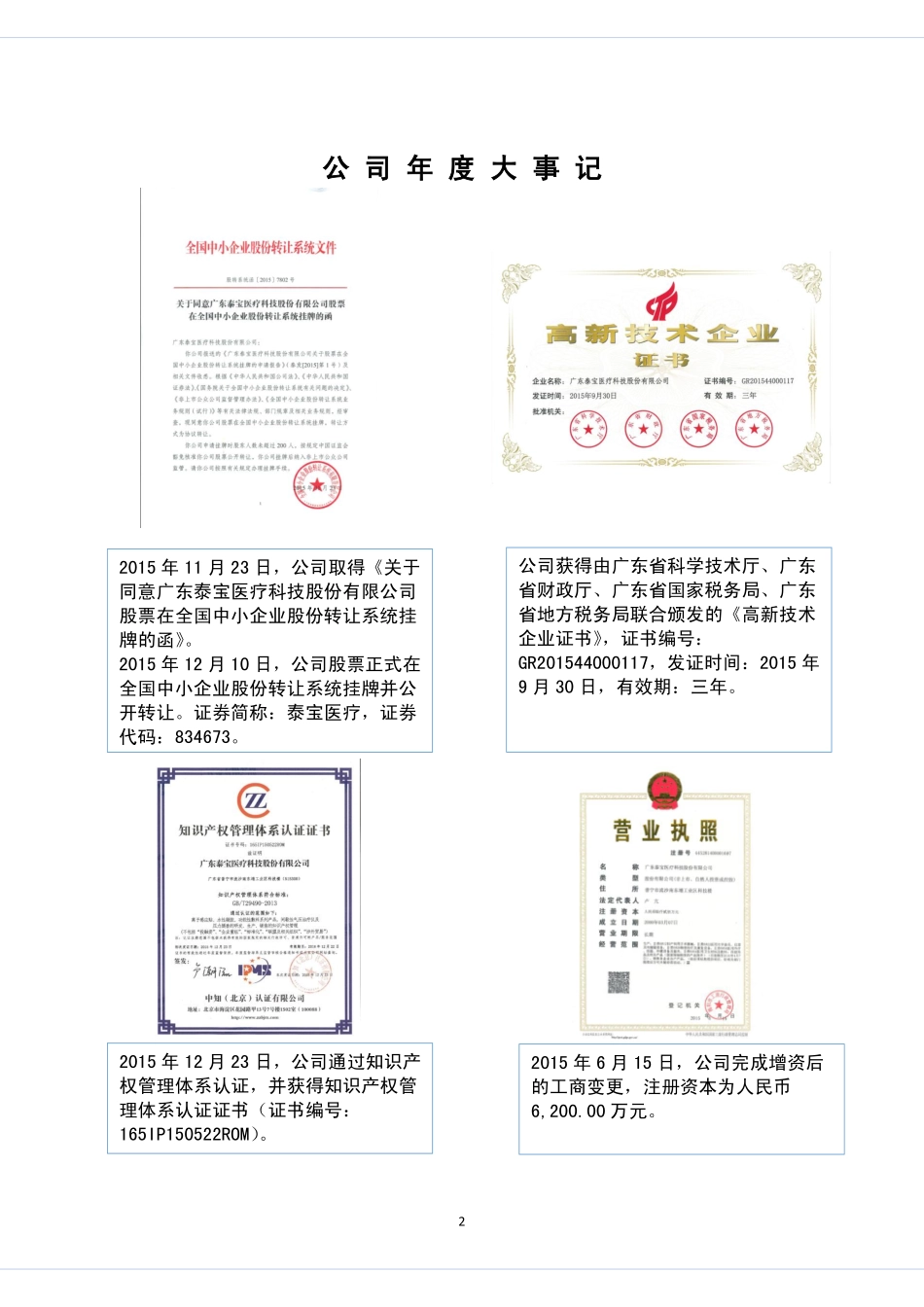 834673_2015_泰宝医疗_2015年年度报告_2016-04-27.pdf_第2页