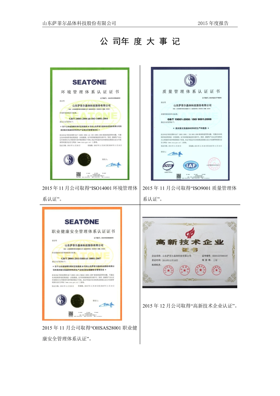 836317_2015_萨菲尔_2015年年度报告_2016-04-25.pdf_第2页