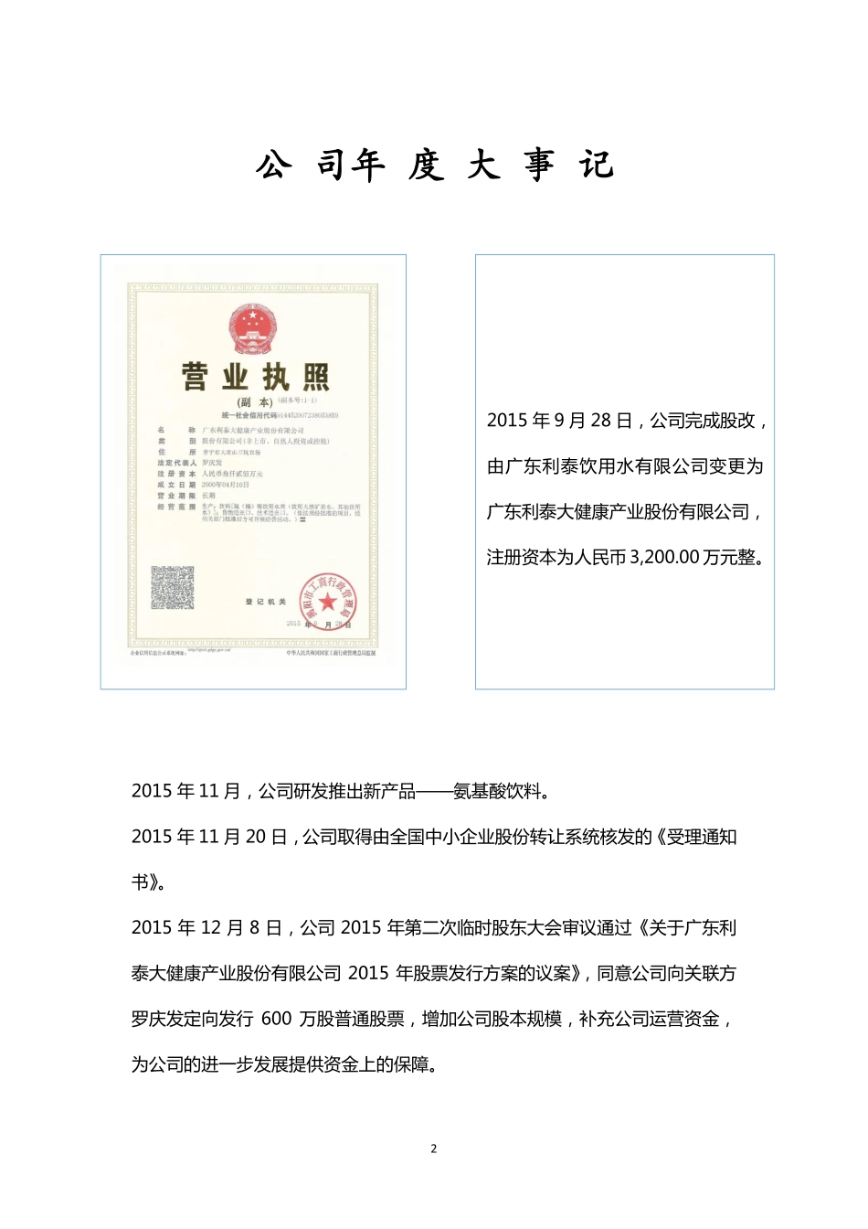835899_2015_利泰健康_2015年年度报告_2016-04-20.pdf_第2页