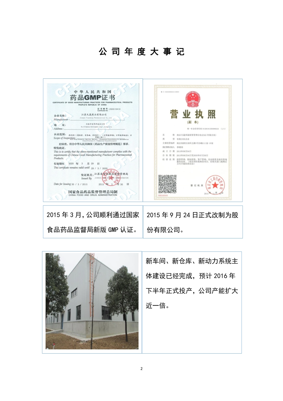836140_2015_天晟药业_2015年年度报告_2016-04-11.pdf_第2页